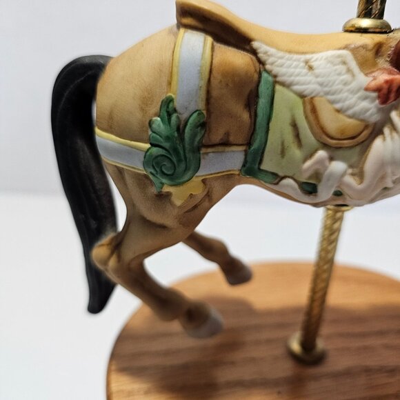 Willitts Musical Carousel Horse with Angel Wood Base Plays Carousel Waltz 60 - Picture 8 of 16